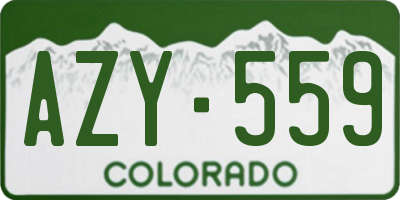 CO license plate AZY559