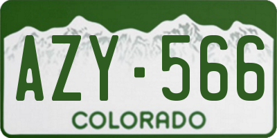 CO license plate AZY566