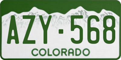 CO license plate AZY568