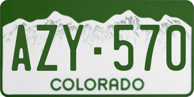 CO license plate AZY570