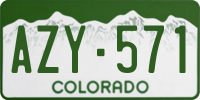 CO license plate AZY571