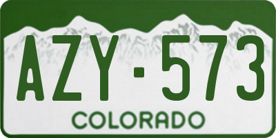 CO license plate AZY573