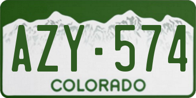 CO license plate AZY574