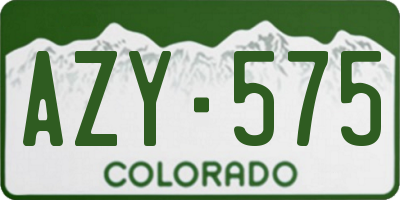 CO license plate AZY575