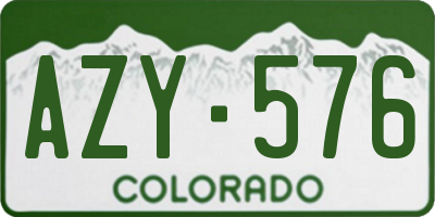 CO license plate AZY576