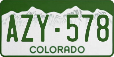 CO license plate AZY578