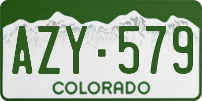 CO license plate AZY579