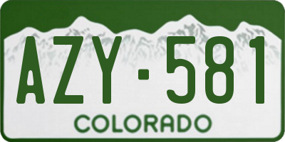 CO license plate AZY581