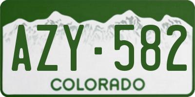 CO license plate AZY582