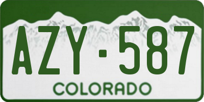 CO license plate AZY587