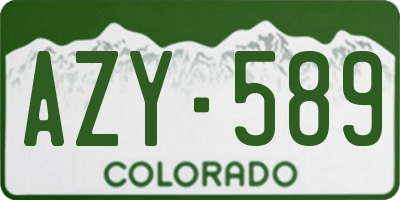 CO license plate AZY589