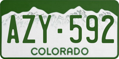 CO license plate AZY592