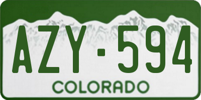 CO license plate AZY594