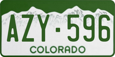 CO license plate AZY596