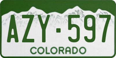 CO license plate AZY597