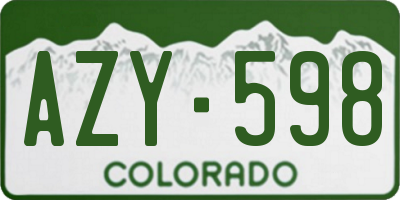 CO license plate AZY598