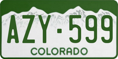 CO license plate AZY599