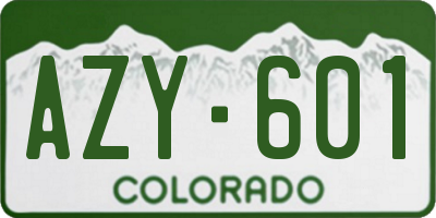 CO license plate AZY601