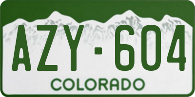 CO license plate AZY604