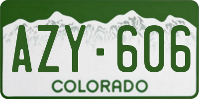 CO license plate AZY606