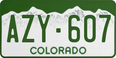 CO license plate AZY607