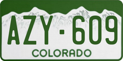 CO license plate AZY609