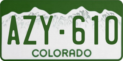 CO license plate AZY610