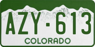 CO license plate AZY613