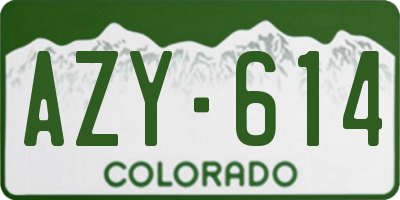 CO license plate AZY614