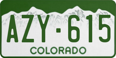 CO license plate AZY615