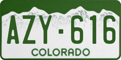 CO license plate AZY616