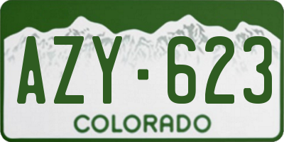 CO license plate AZY623