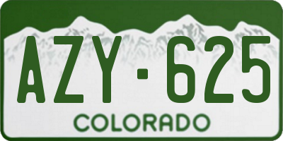 CO license plate AZY625