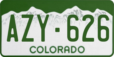 CO license plate AZY626