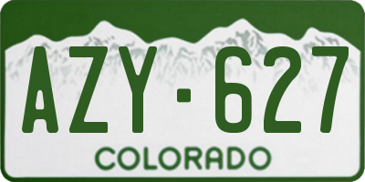 CO license plate AZY627