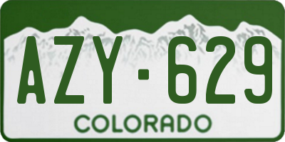 CO license plate AZY629