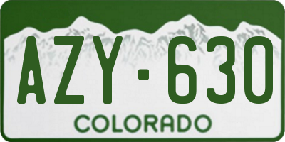 CO license plate AZY630