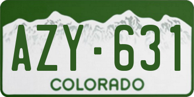 CO license plate AZY631