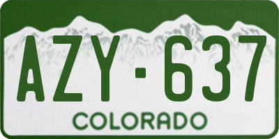 CO license plate AZY637