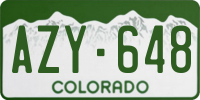 CO license plate AZY648