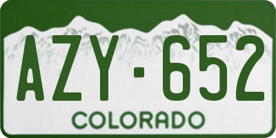 CO license plate AZY652