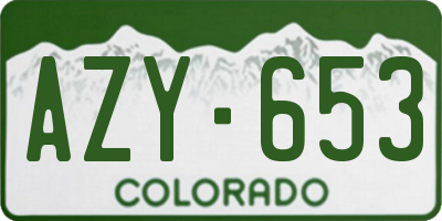 CO license plate AZY653