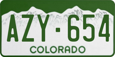 CO license plate AZY654