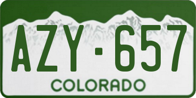 CO license plate AZY657