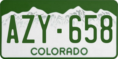 CO license plate AZY658