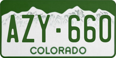 CO license plate AZY660