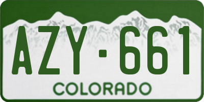 CO license plate AZY661