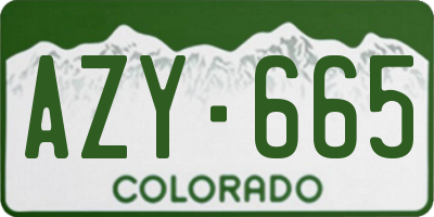 CO license plate AZY665