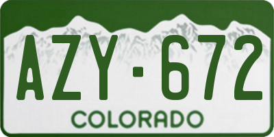 CO license plate AZY672