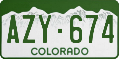 CO license plate AZY674